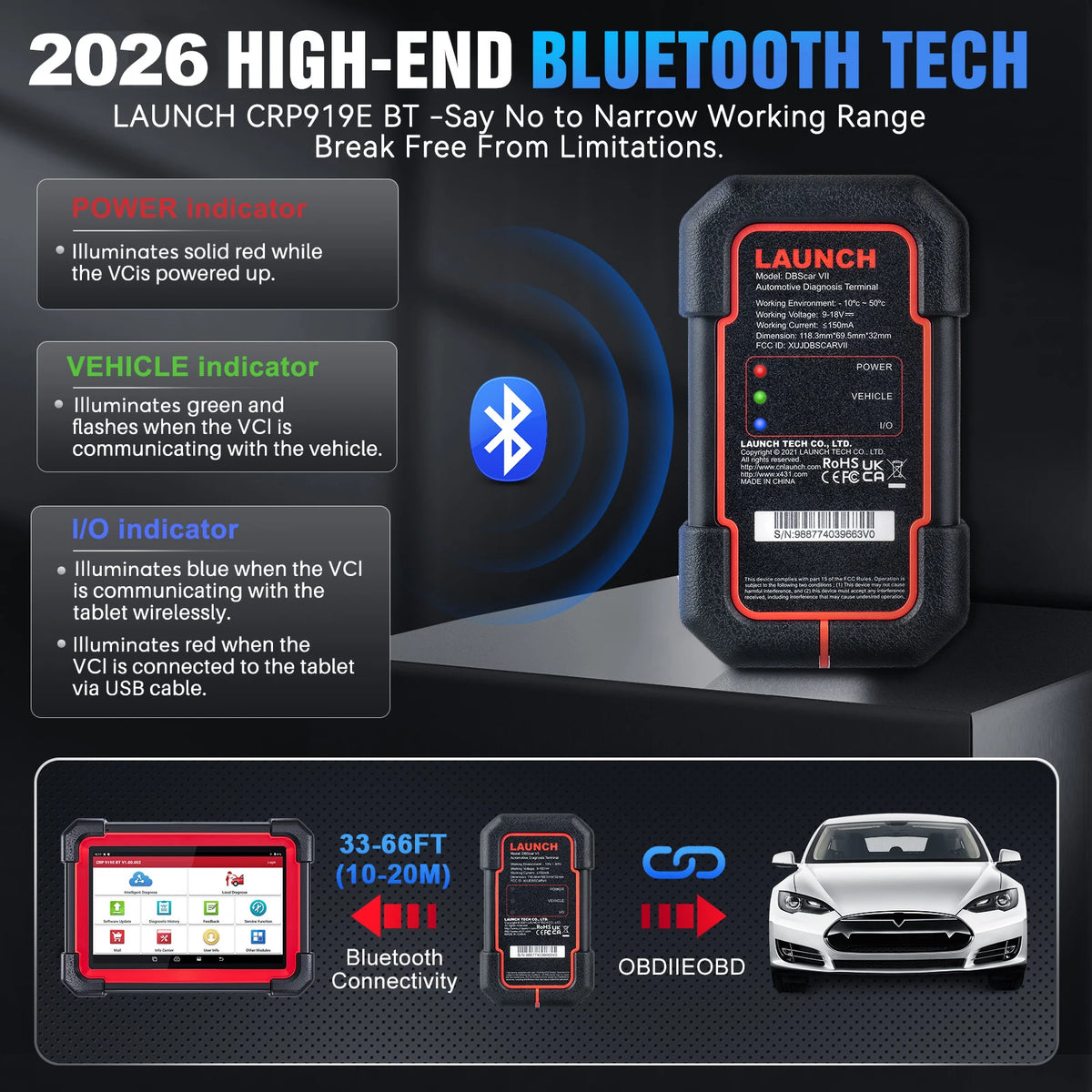 LAUNCH X431 CRP919E Bluetooth Car Diagnostic Scanner For ECU Coding