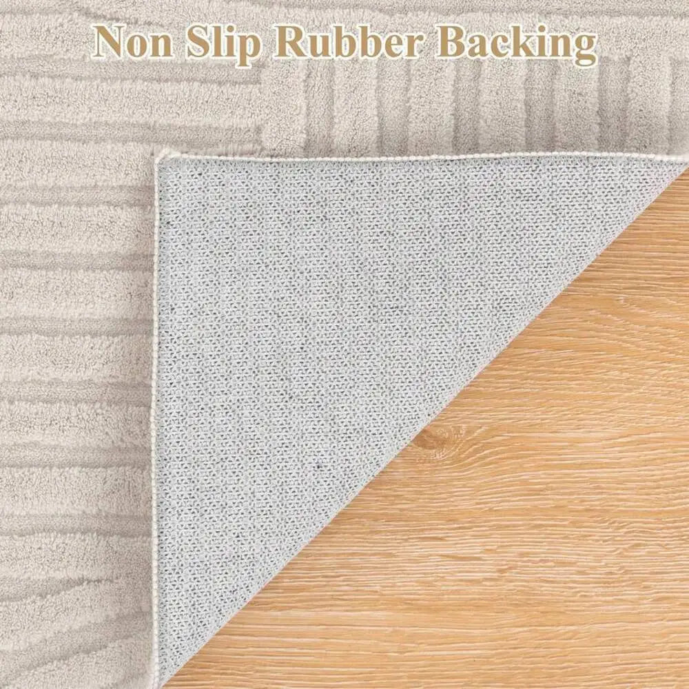 Fluffy Washable Wool Area Rug For Modern Bedroom Flooring