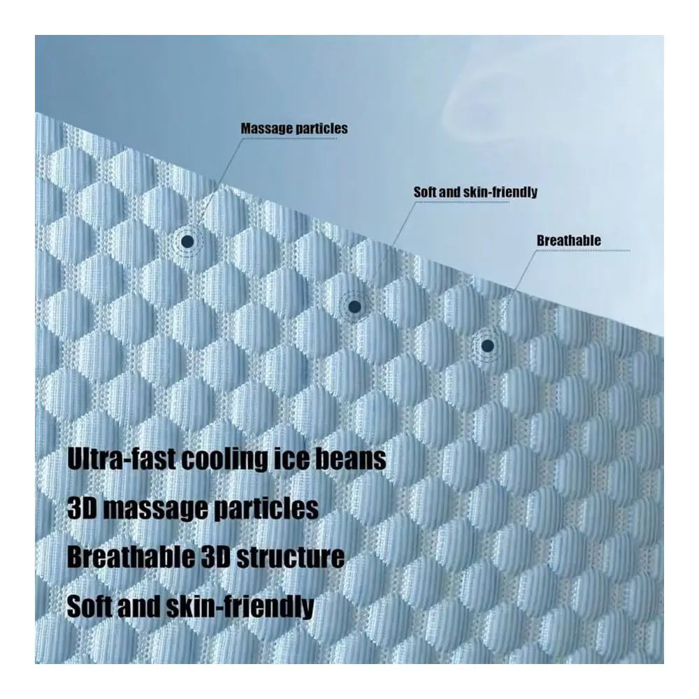 Cool Ice Silk Cervical Massage Knitted Sleep Pillow