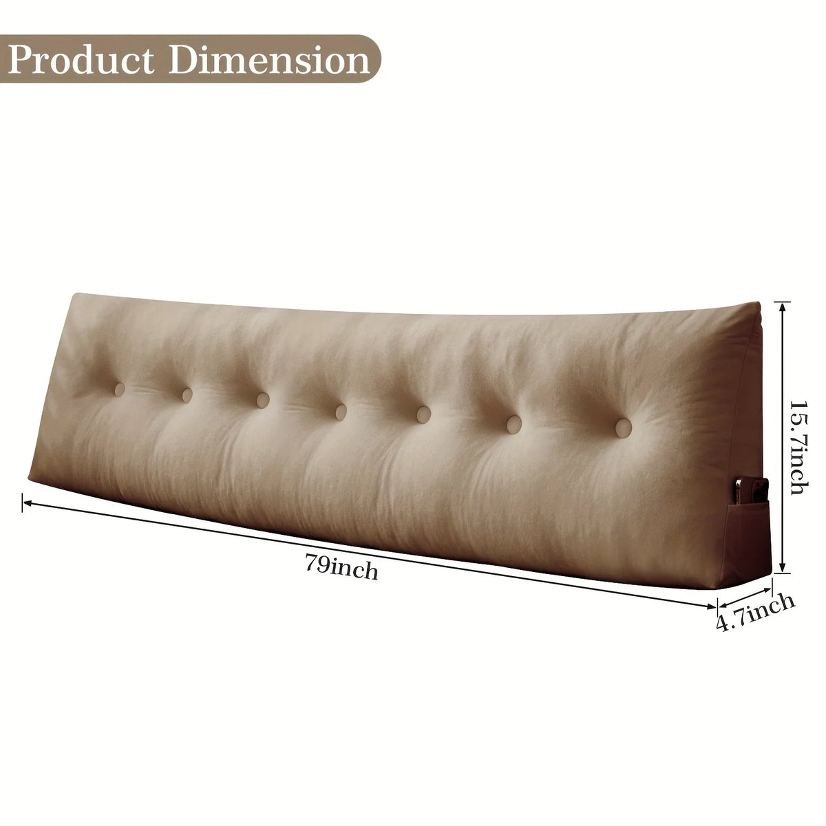 Triangular Headboard Pillow With Side Pockets And Reading Backrest