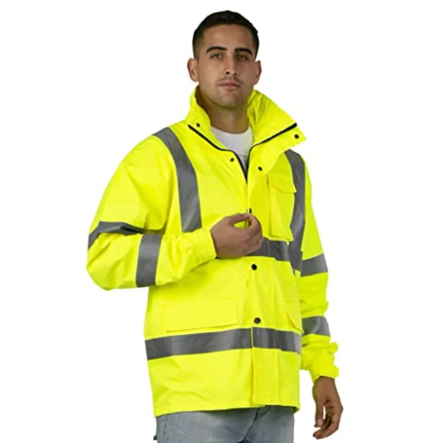 High Visibility Waterproof Safety Jacket With Mesh Lining Protection