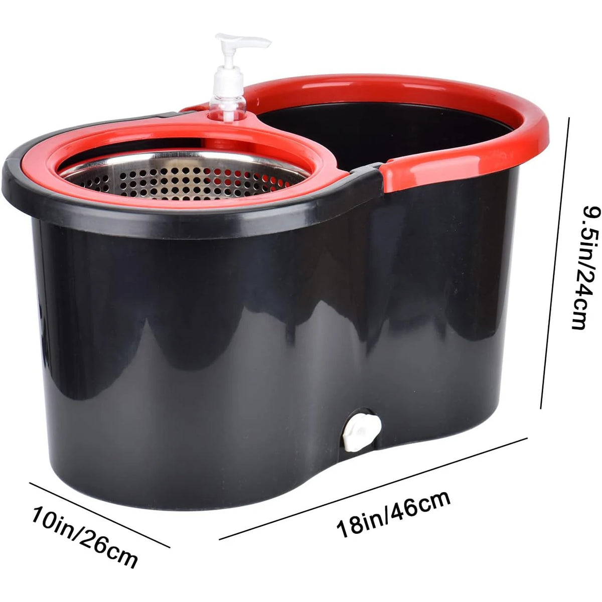 360 Spin Mop Bucket Set With Microfiber Heads And Long Handle