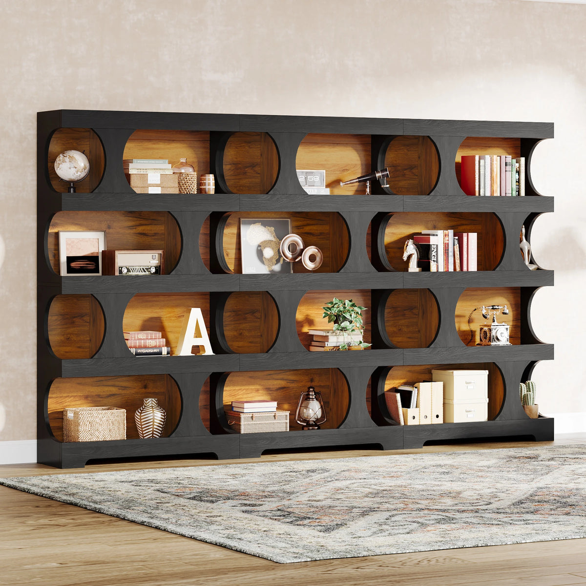 Tribesigns Four Tier Wooden Bookcase And Modern Display Shelf