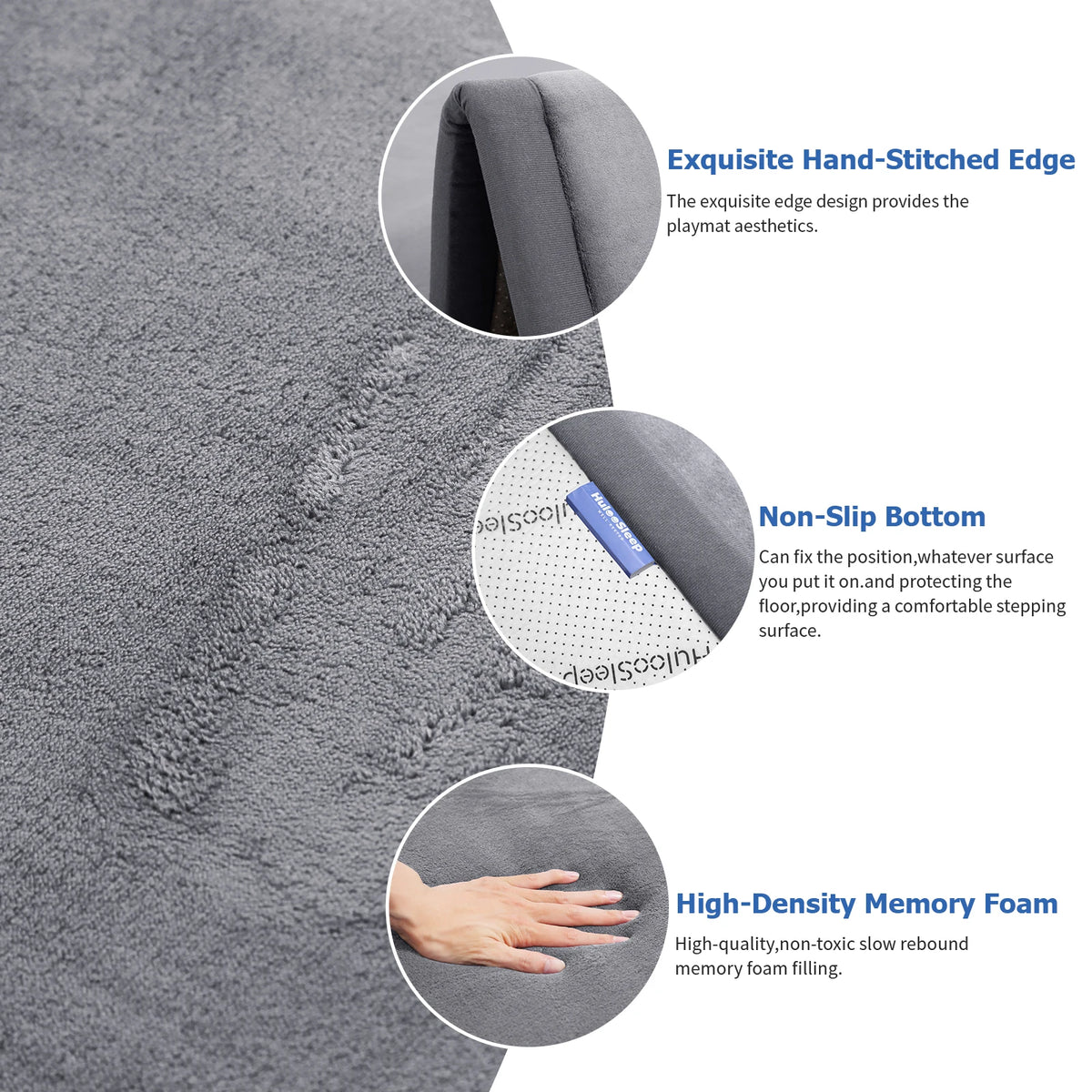 PaPaMat Memory Foam Playpen Mat With Nonslip Suede Backing Floor Rug