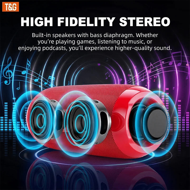 TG Bluetooth Portable Wireless Speaker Featuring Waterproof Stereo Sound
