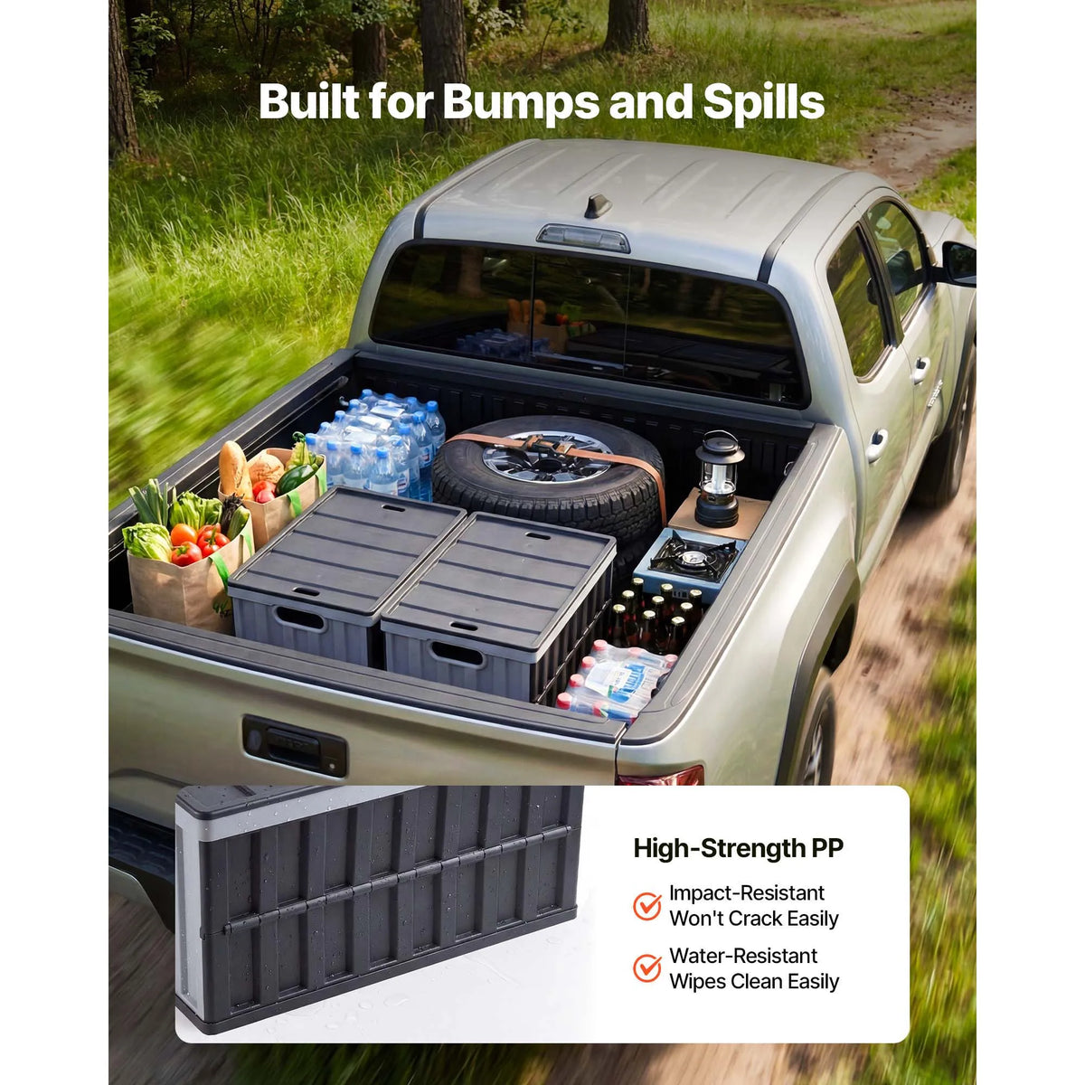 SucceBuy Plastic Collapsible Storage Bins With Lid For Home