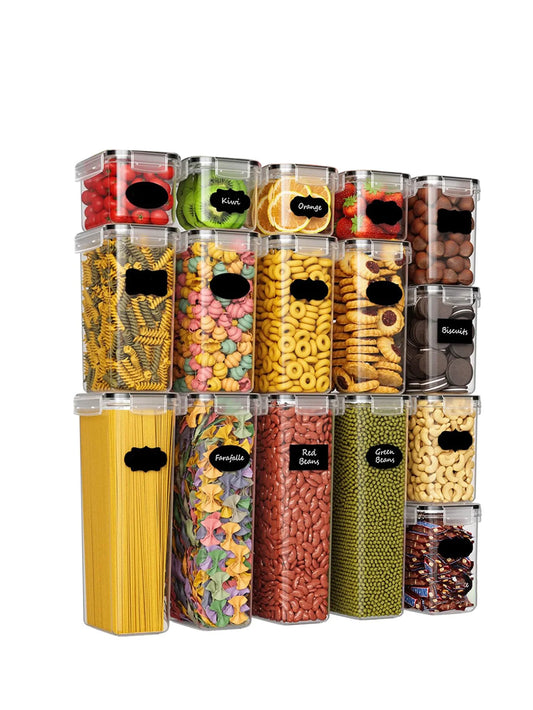 Sealed Pasta Storage Containers With Lids And Labels