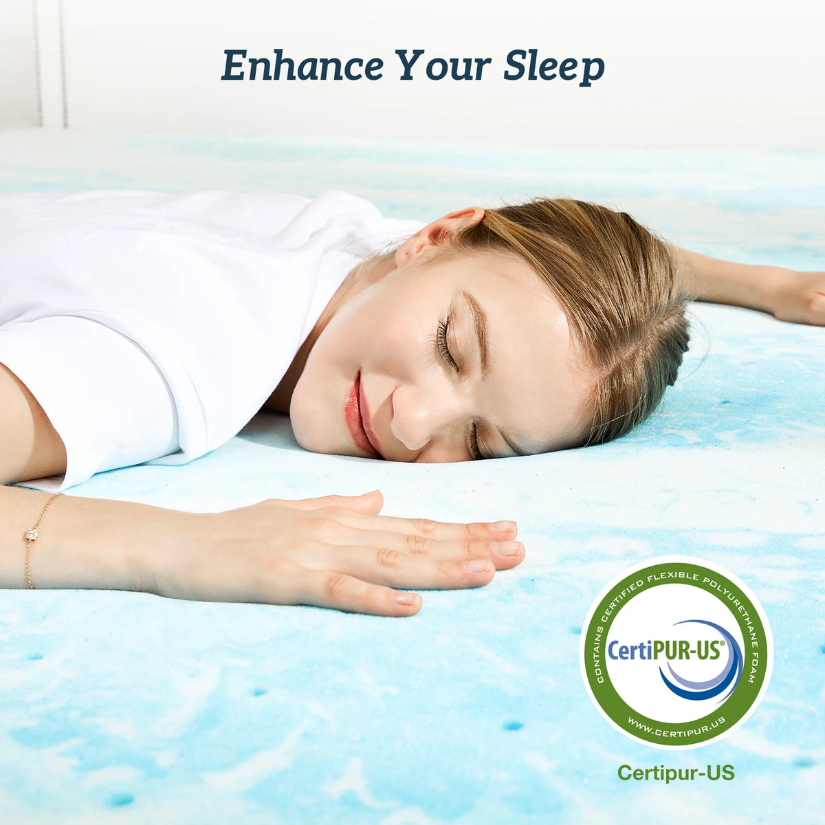 MCQ Breathable Memory Foam Gel Cooling Bed Mattress Topper
