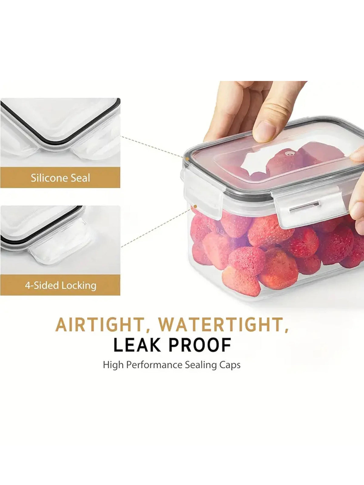 Sealed Pasta Storage Containers With Lids And Labels