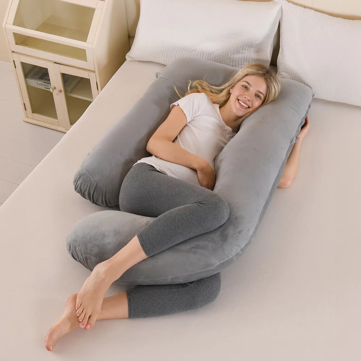 Detachable G-Shaped Maternity Pillow With Lumbar Support For Pregnancy