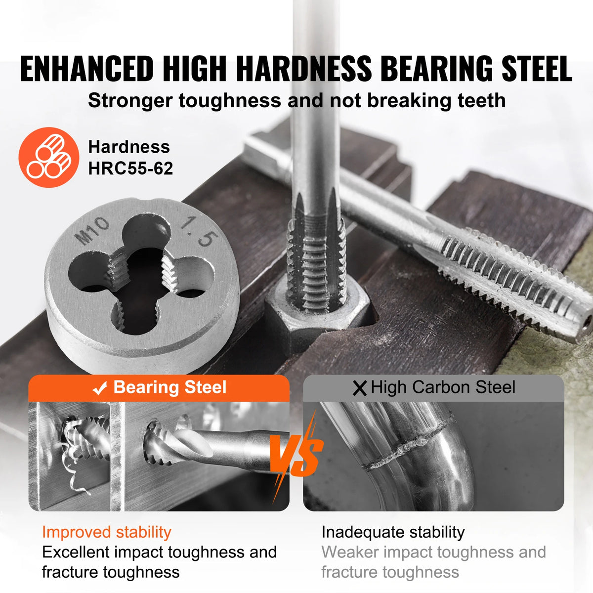SucceBuy Bearing Steel Tap And Die Set Threading Tool