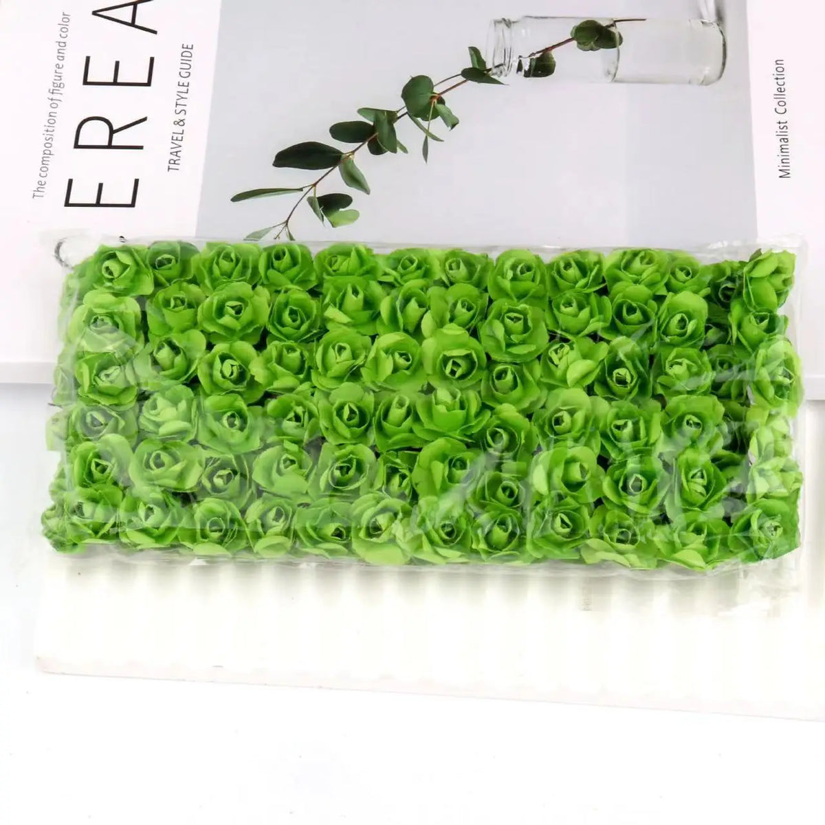 Fujin Artificial Mini Paper Rose Bouquet For Decorations