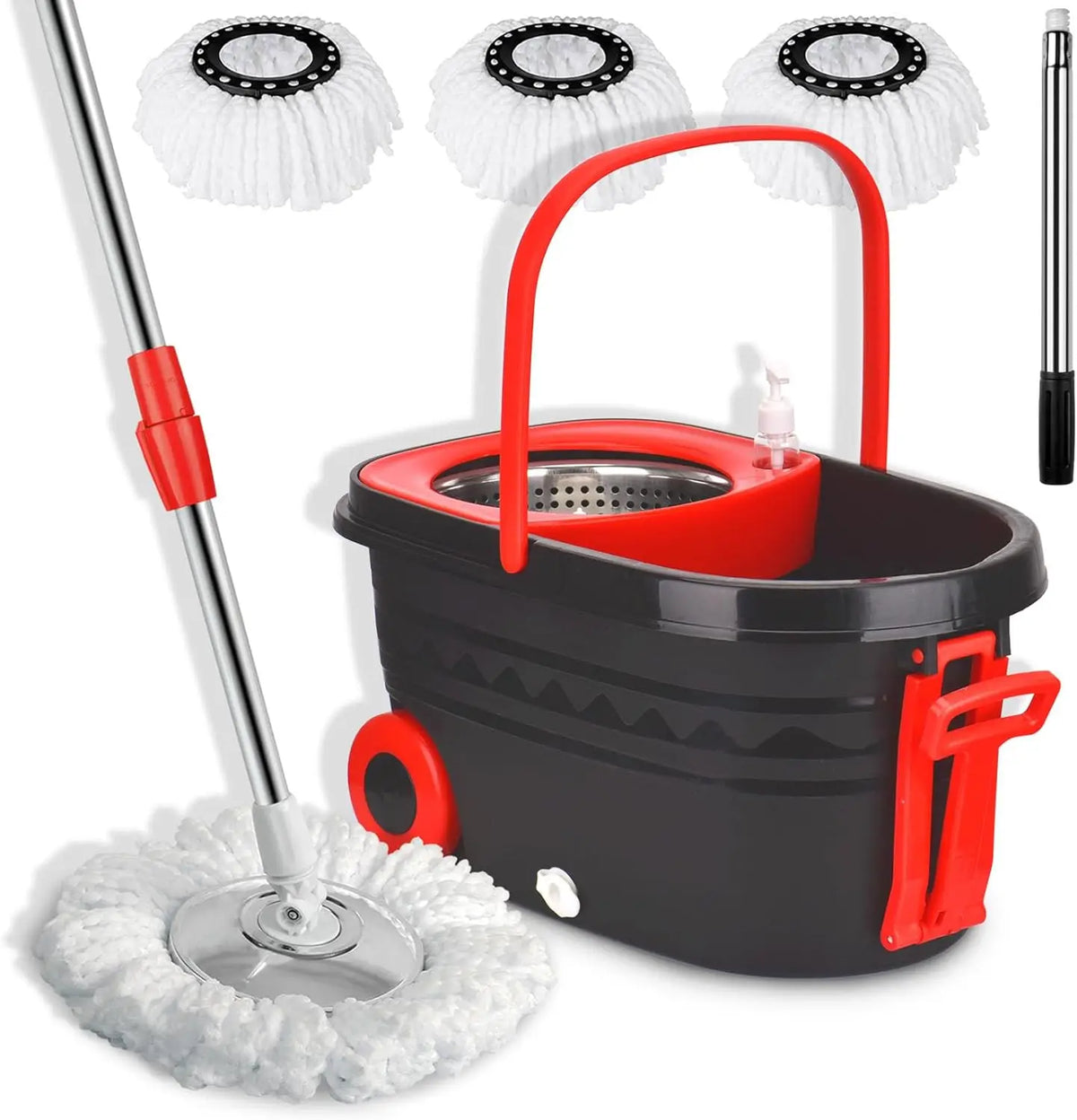 Heavy Duty Spin Mop Bucket Set With Twisting Wringer Design