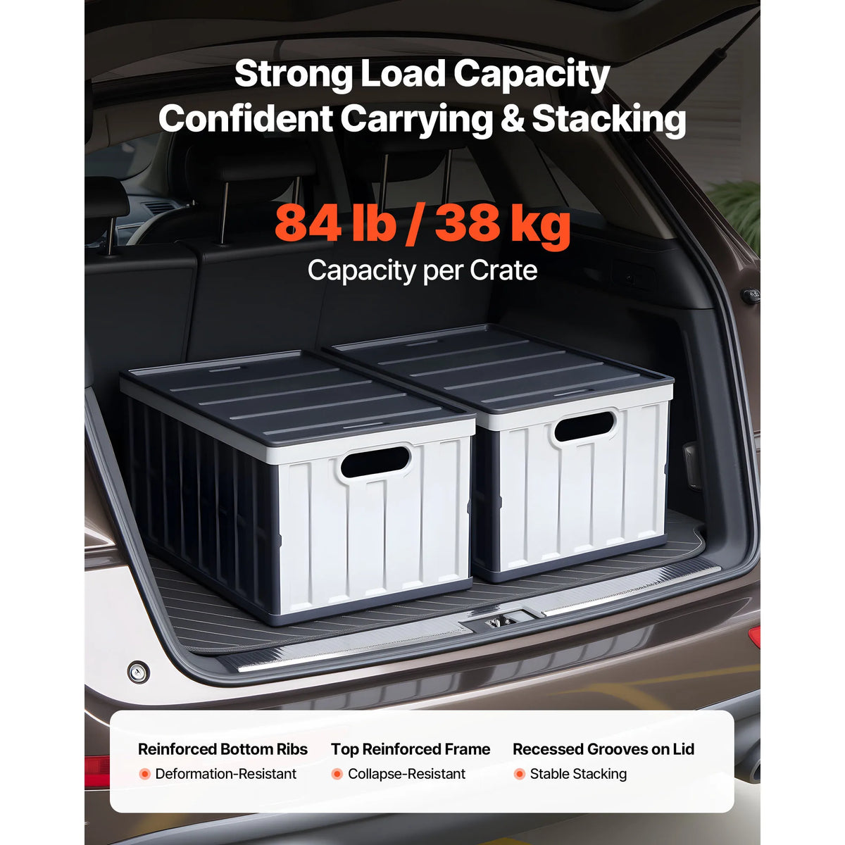 SucceBuy Collapsible Plastic Storage Bins With Lids For Home Organization