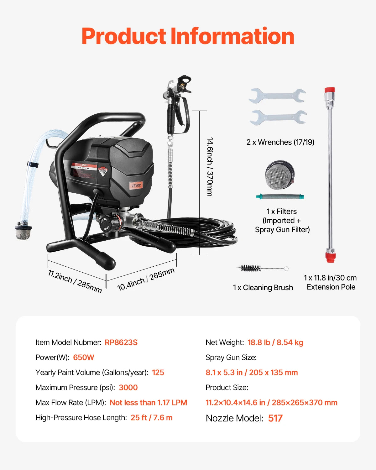 SucceBuy 650W Electric Airless Paint Sprayer Stand Model
