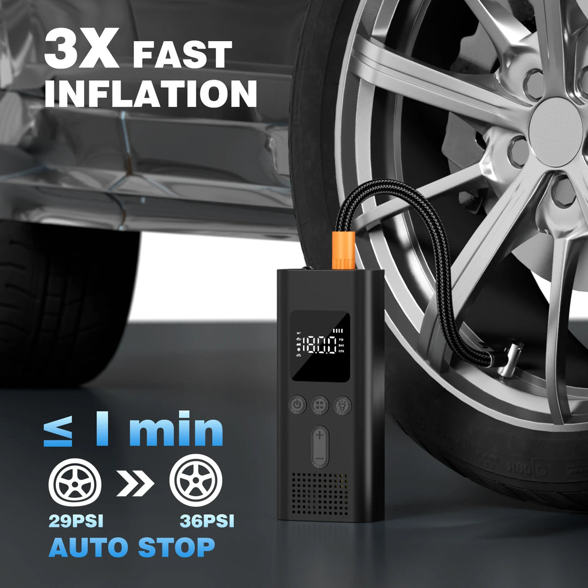 CHPOWKIT Portable Digital Cordless Tire Inflator Air Compressor Pump