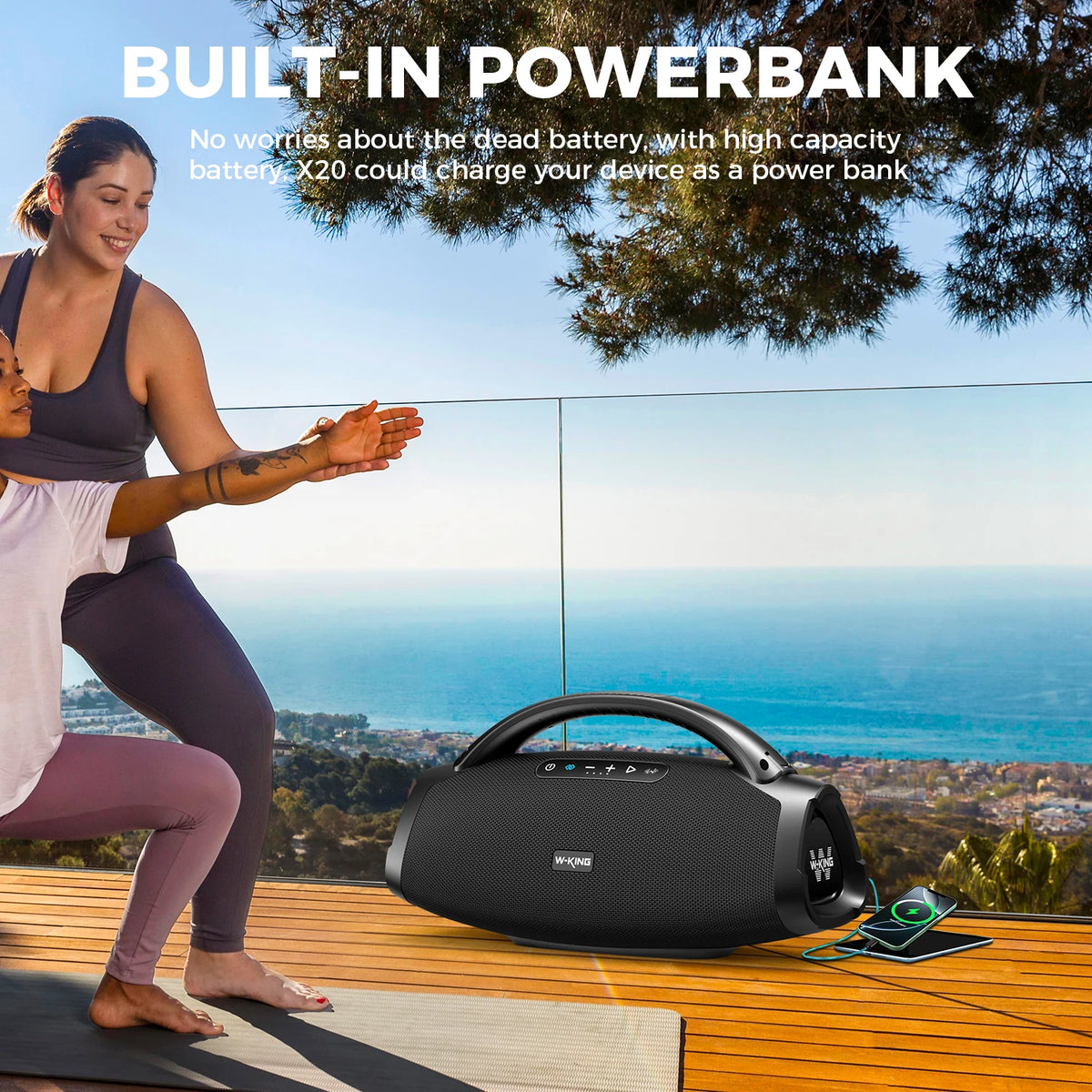 W King D20 Portable Bluetooth Speaker With Waterproof Outdoor Design