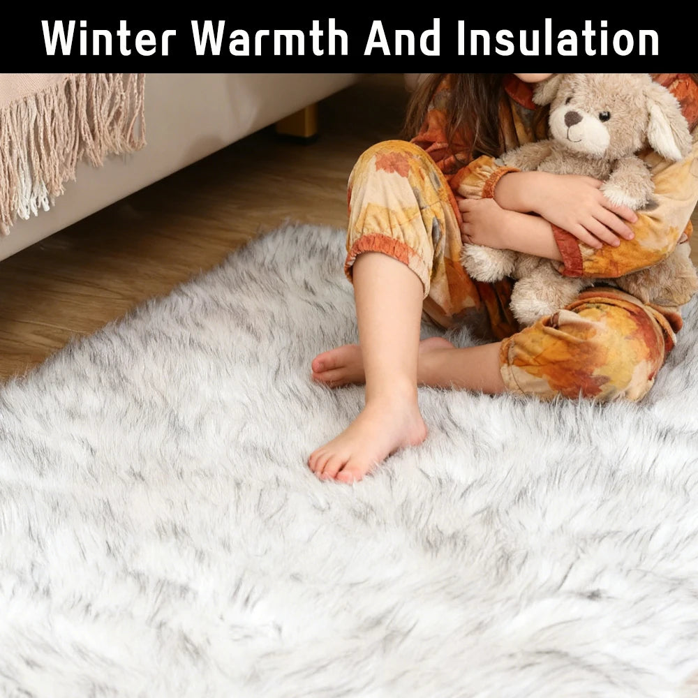 Simple Solid Polyester Area Rug For Living Room