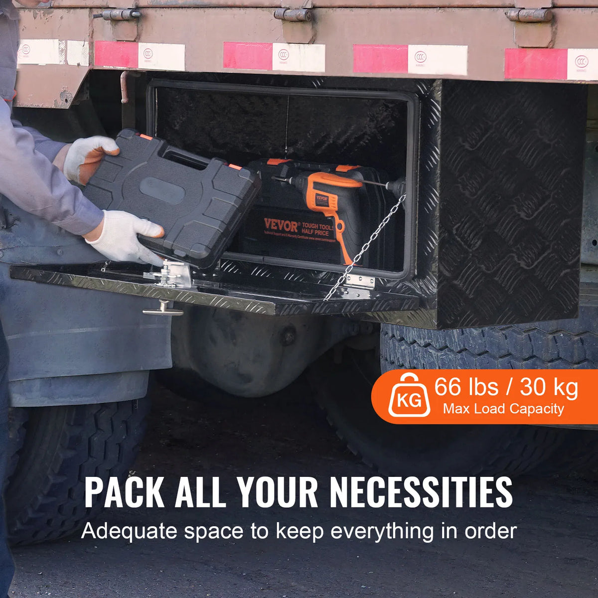 SucceBuy Heavy Duty Diamond Plate Underbody Truck Toolbox With Locks