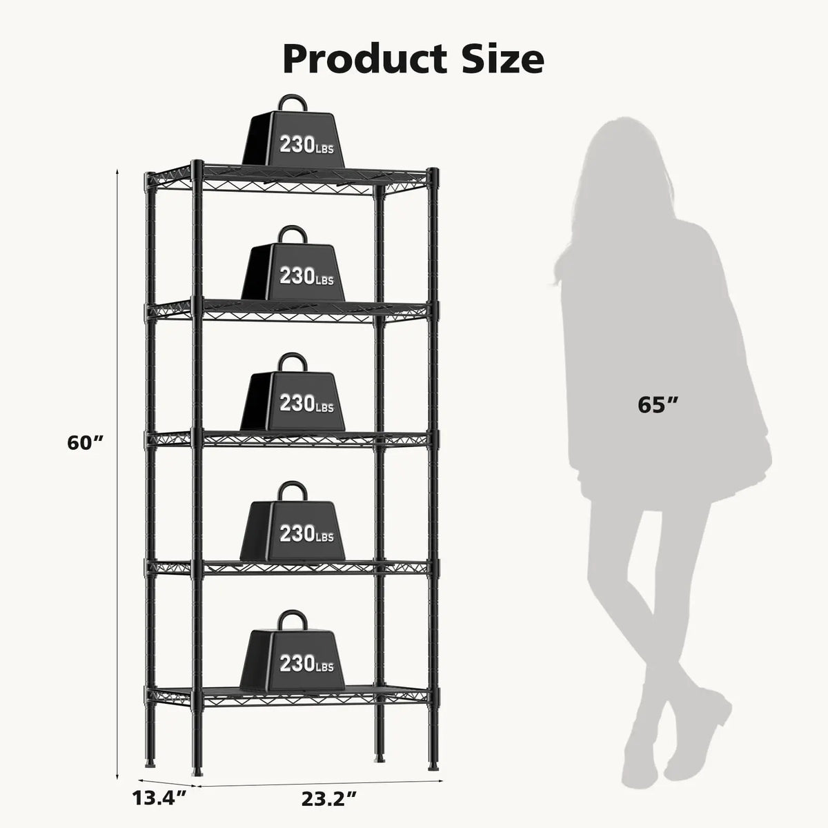 JHK Adjustable Metal Wire Storage Rack Organizer Shelf