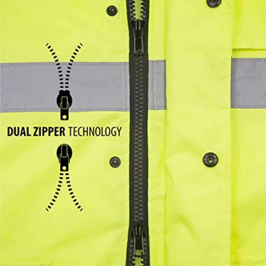 High Visibility Waterproof Safety Jacket With Mesh Lining Protection