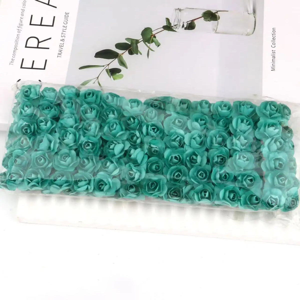 Fujin Artificial Mini Paper Rose Bouquet For Decorations