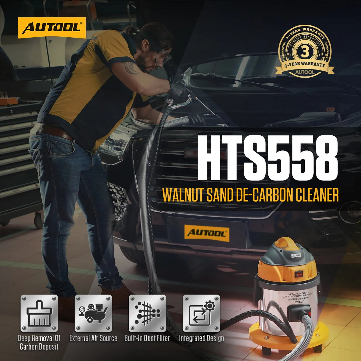 AUTOOL HTS558 Automotive Walnut Blaster Carbon Cleaning Machine