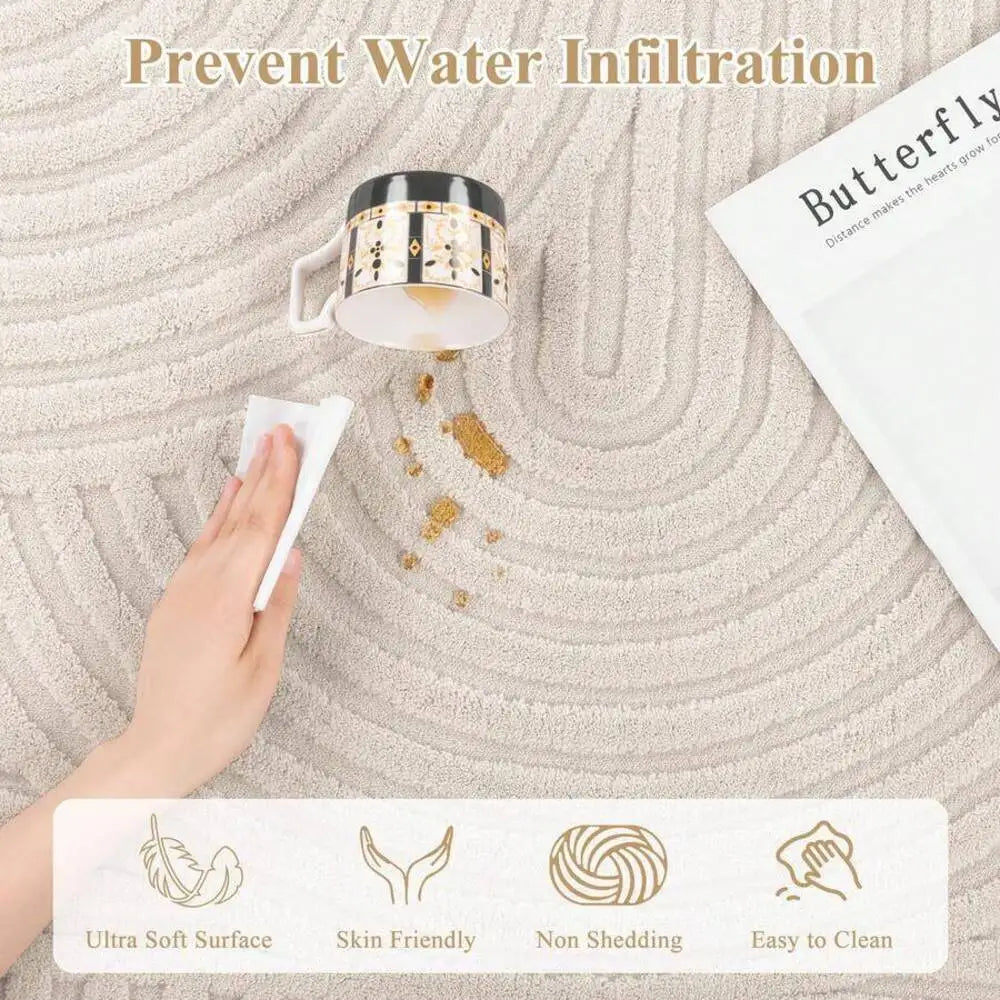 Fluffy Washable Wool Area Rug For Modern Bedroom Flooring