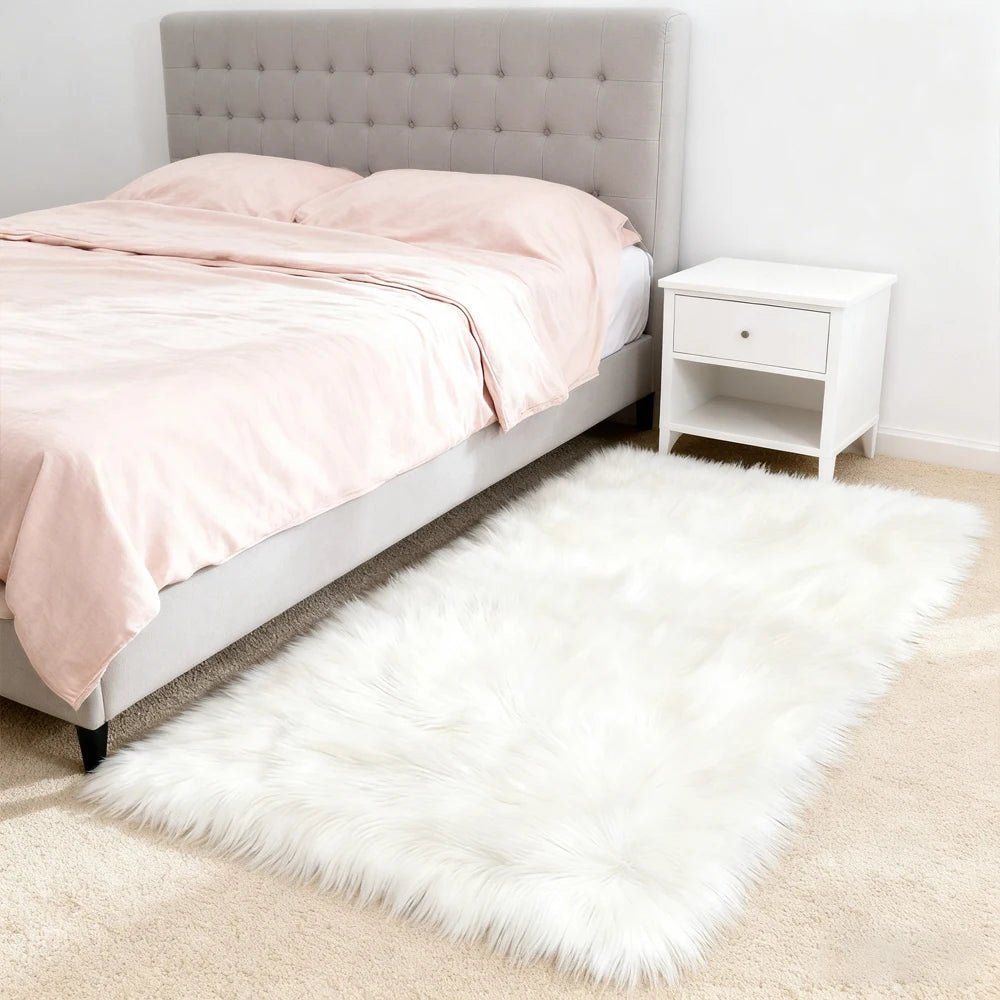 Simple Solid Polyester Area Rug For Living Room