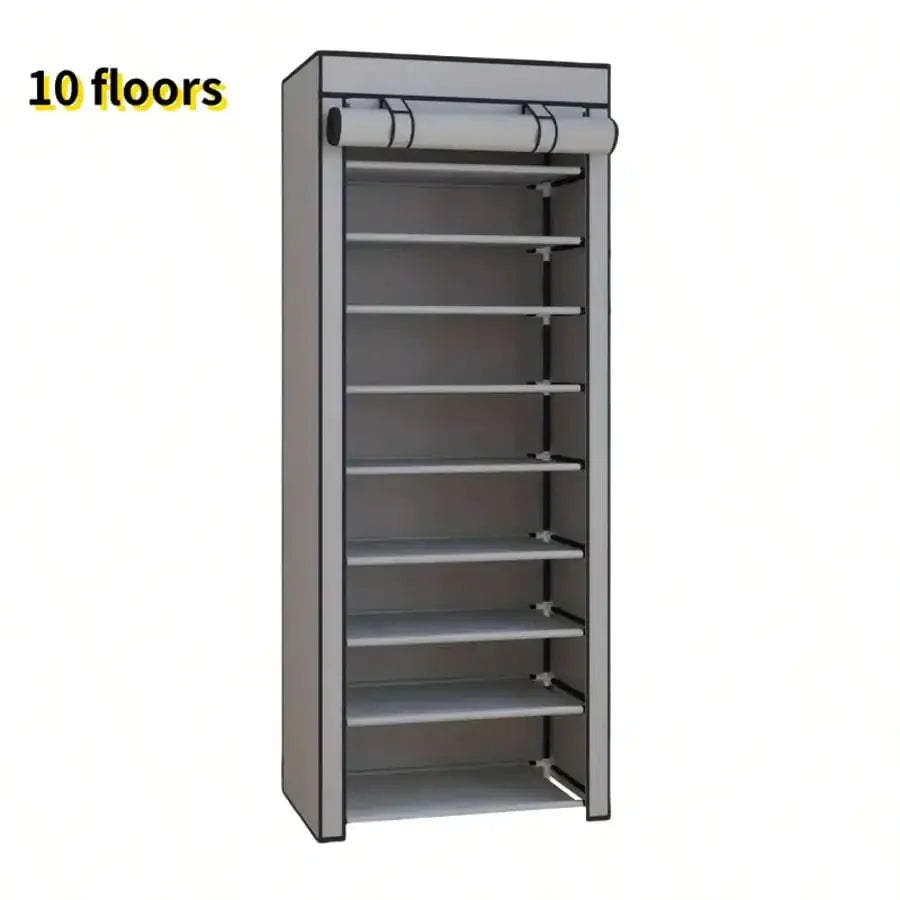 Multi Tier Nonwoven Fabric Shoe Rack With Storage Solutions