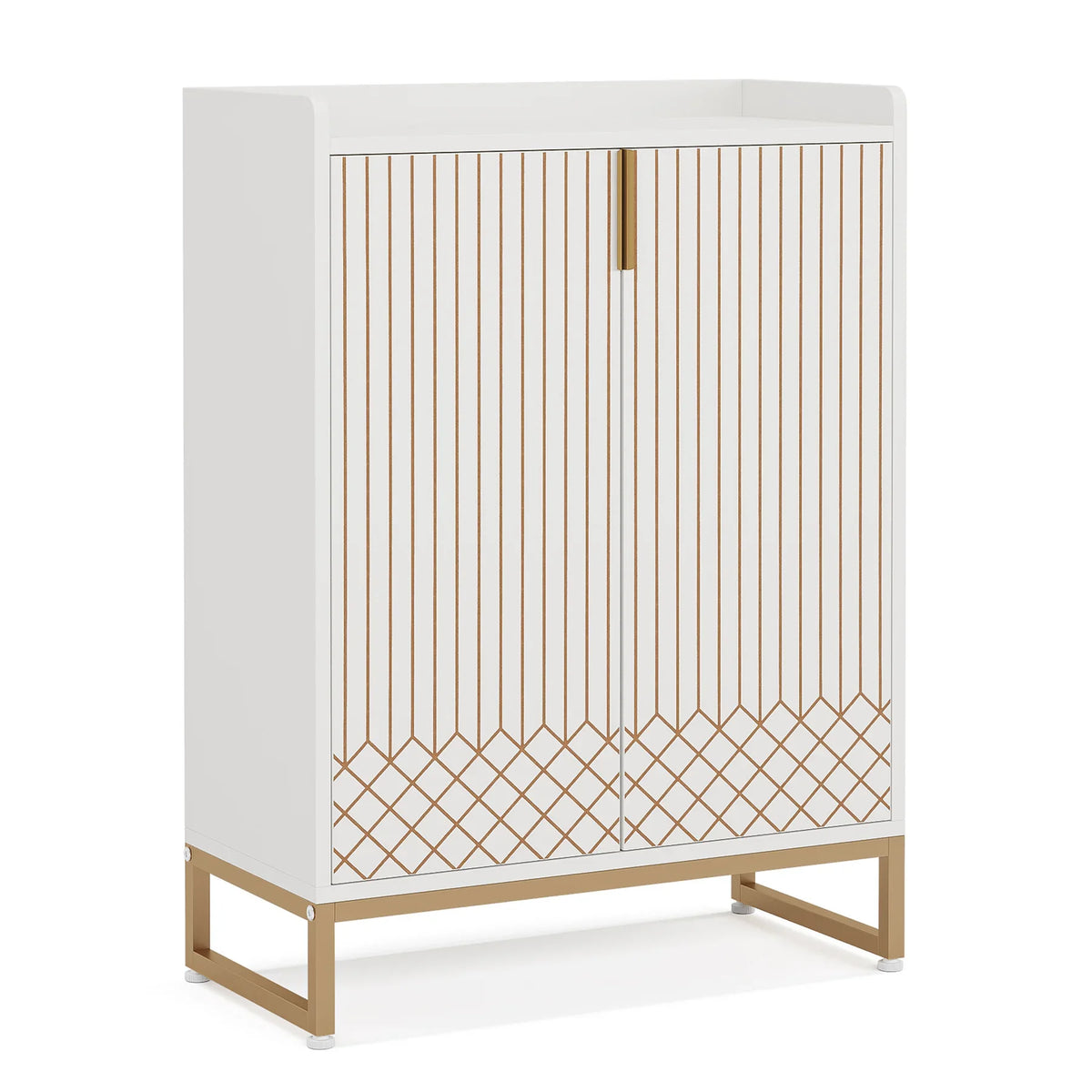 Tribesigns Five Tier Wooden Shoe Rack Storage Cabinet