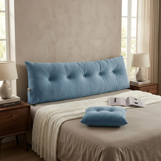 Triangular Headboard Pillow With Side Pockets And Reading Backrest