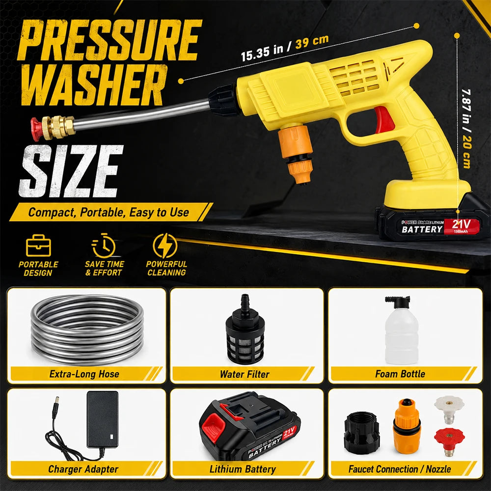 Cordless High Pressure Car Spray Gun With Foam Cannon