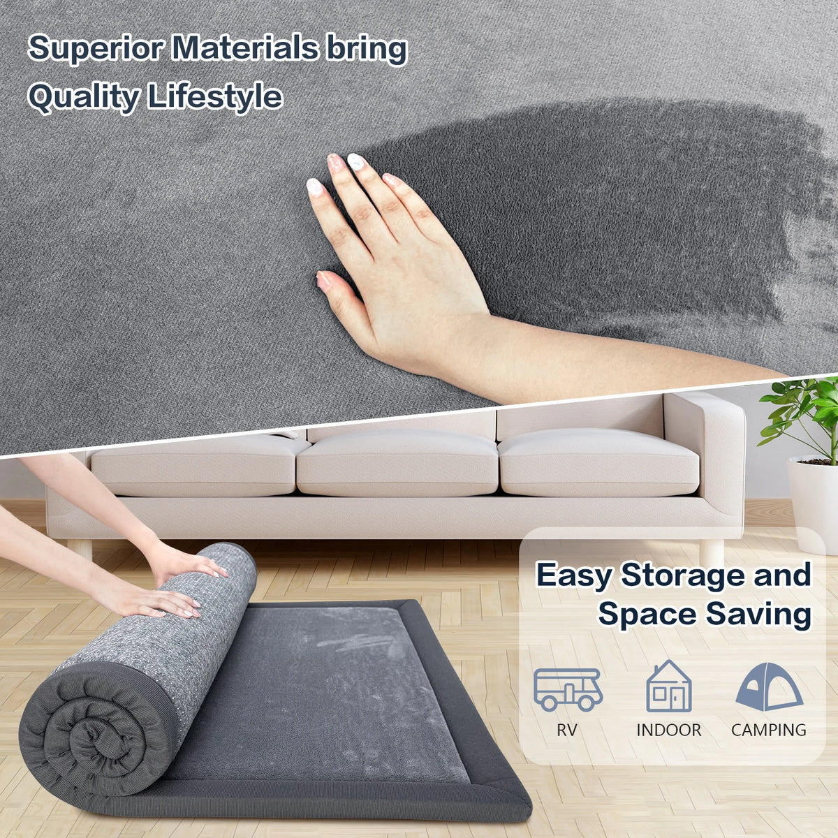 PaPaMat Memory Foam Playpen Mat With Nonslip Suede Backing Floor Rug