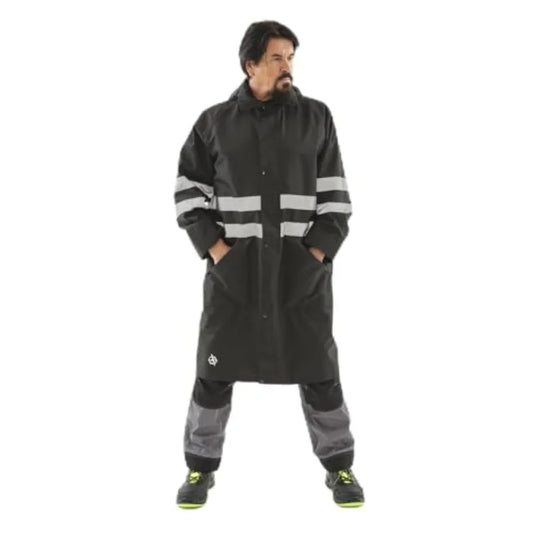 Long Hooded Waterproof Safety Raincoat Poncho For Adults