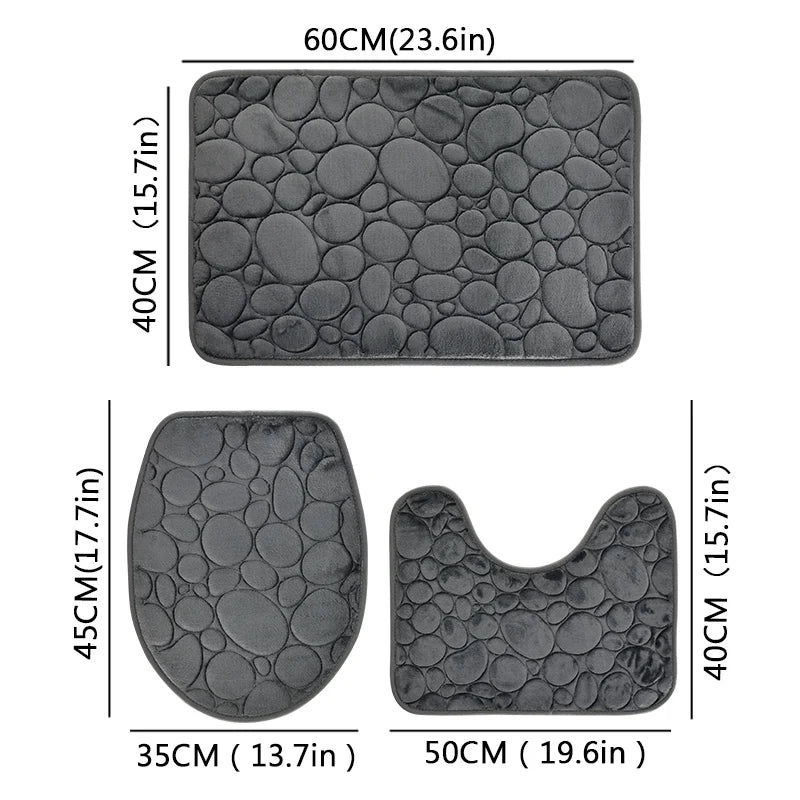 Microfiber Bathroom Floor Mat Set Water Absorbing Non Slip