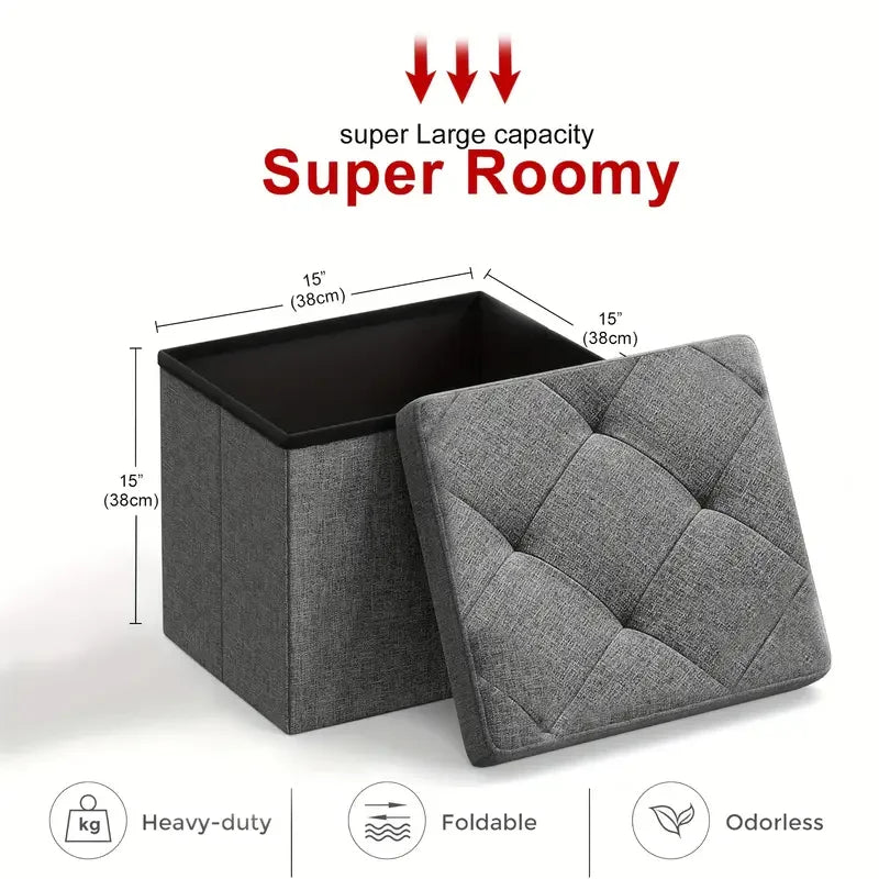 Multi Purpose Heavy Duty Folding Storage Ottoman Bench