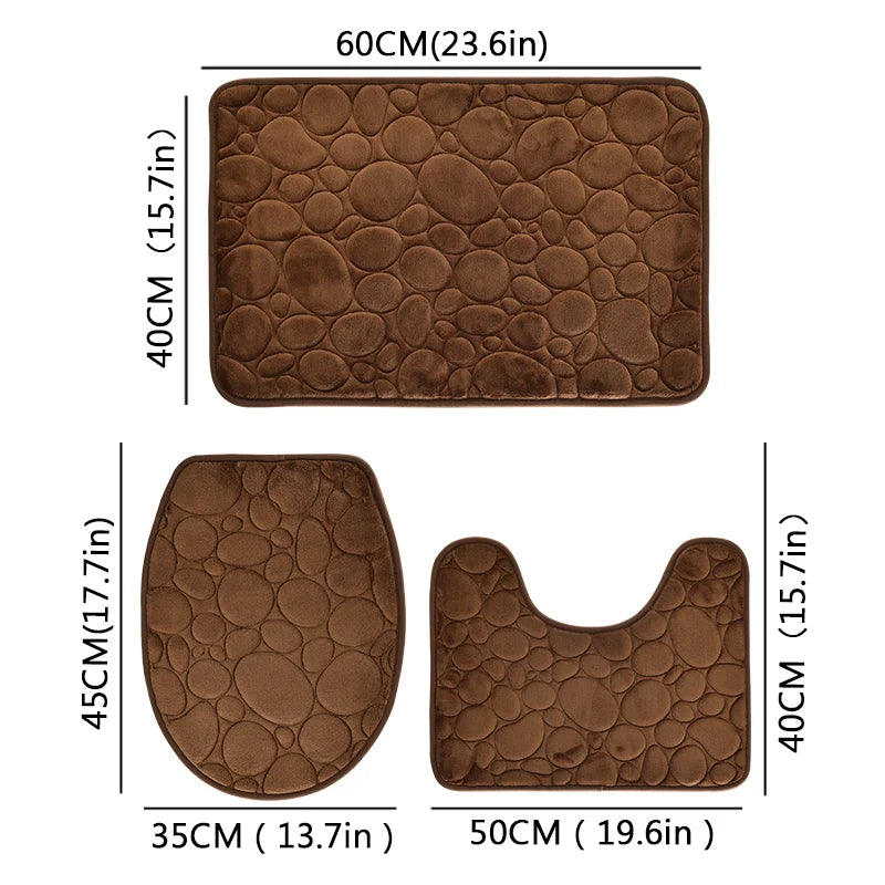 Microfiber Bathroom Floor Mat Set Water Absorbing Non Slip
