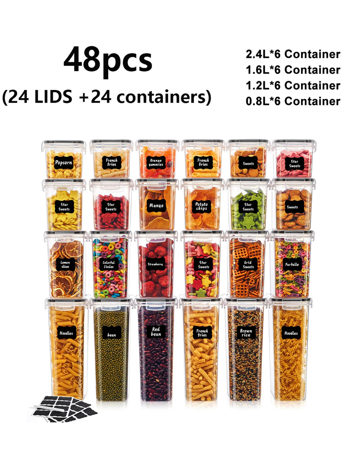 Airtight Sealed Food Storage Containers With Lids Pp Travel Jar