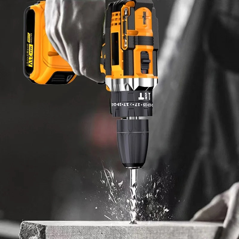 Professional 21V Cordless Drill Driver Kit With LED Light